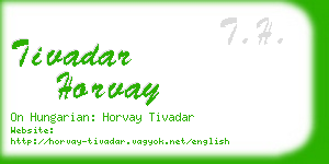 tivadar horvay business card